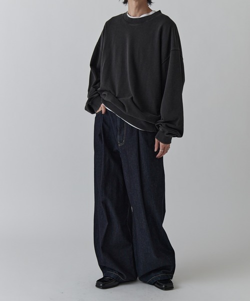 Lui's（ルイス）の「リジットワイドバギーデニムパンツ（デニムパンツ・メンズ・ブラック/インディゴブルー・34/32/30）」の17枚目の写真