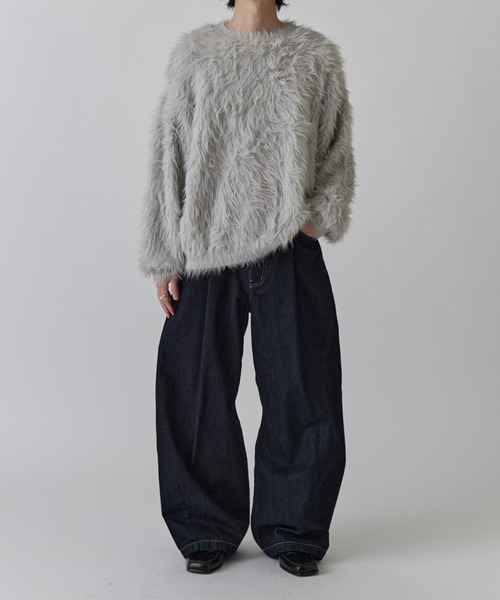 Lui's（ルイス）の「リジットワイドバギーデニムパンツ（デニムパンツ・メンズ・ブラック/インディゴブルー・34/32/30）」の18枚目の写真