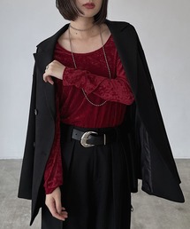 PAGEBOY | ベロア2WAYトップス(長袖) 【前後2WAY使用】(Tシャツ/カットソー)