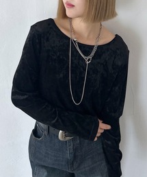 PAGEBOY | ベロア2WAYトップス(長袖) 【前後２WAY使用】(Tシャツ/カットソー)