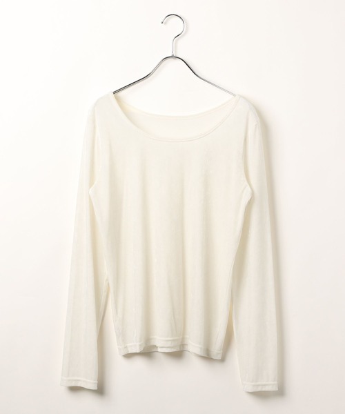 PAGEBOY（ページボーイ）の「ベロア2WAYトップス(長袖) 【前後２WAY使用】（Tシャツ/カットソー・レディース・オフホワイト/ブラック/レッド/ネイビー/マスタード・FREE）」の7枚目の写真