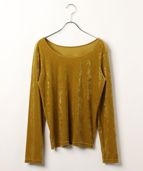 PAGEBOY（ページボーイ）の「ベロア2WAYトップス(長袖) 【前後２WAY使用】（Tシャツ/カットソー・レディース・オフホワイト/ブラック/レッド/ネイビー/マスタード・FREE）」の13枚目の写真