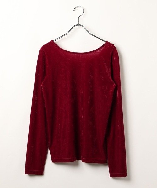 PAGEBOY（ページボーイ）の「ベロア2WAYトップス(長袖) 【前後２WAY使用】（Tシャツ/カットソー・レディース・オフホワイト/ブラック/レッド/ネイビー/マスタード・FREE）」の16枚目の写真