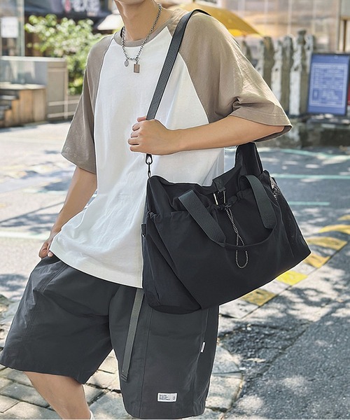 TABI PAL(タビパル)の「アウトポケット スポーツバッグ(ボストンバッグ・レディース・ブラック/グレー/グリーン/ベージュ・FREE)」の6枚目の写真