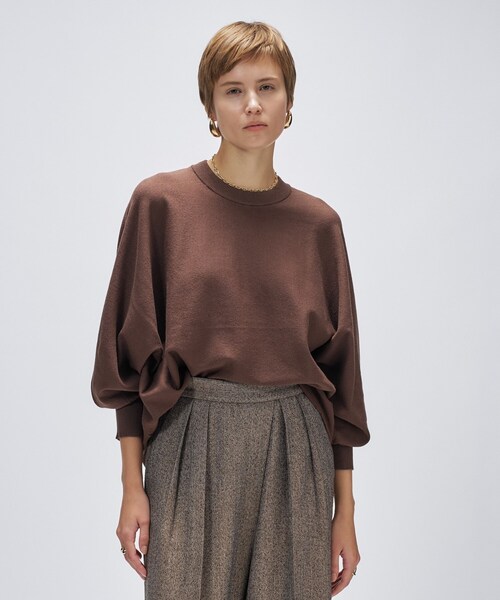 cloenc（クロエンス）の「【手洗い可】ドルマンニットプルオーバー（ニット/セーター・レディース・グレー/ブラック/ピンク/ダークブラウン/ライトイエロー系/ホワイト・00/02）」の4枚目の写真