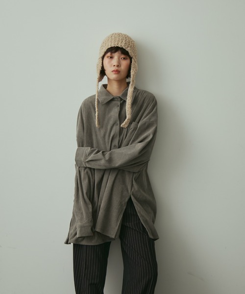 full/fill.(フルフィル)の「corduroy over shirt / コーデュロイオーバーシャツ(シャツ/ブラウス・レディース・アイボリー/グレー・FREE)」の4枚目の写真