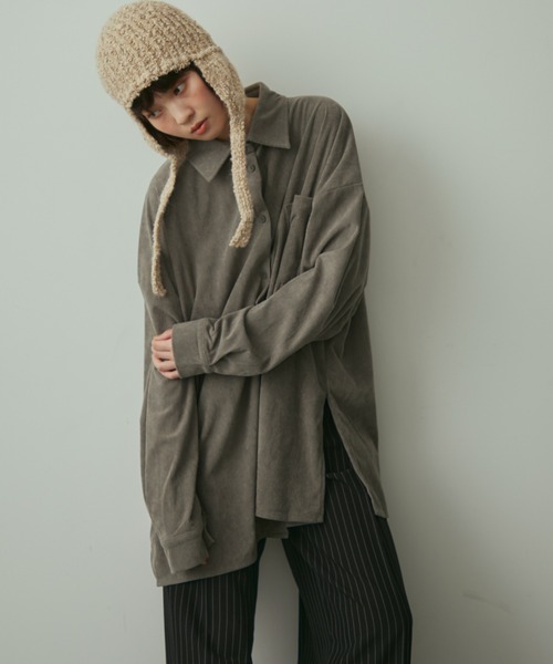 full/fill.(フルフィル)の「corduroy over shirt / コーデュロイオーバーシャツ(シャツ/ブラウス・レディース・アイボリー/グレー・FREE)」の5枚目の写真