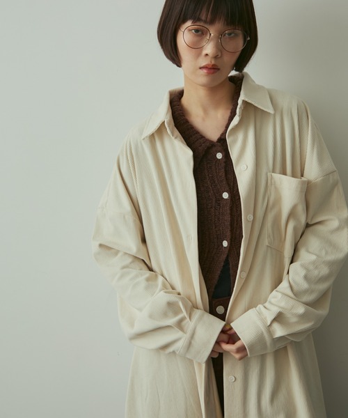 full/fill.(フルフィル)の「corduroy over shirt / コーデュロイオーバーシャツ(シャツ/ブラウス・レディース・アイボリー/グレー・FREE)」の18枚目の写真