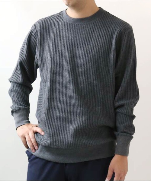 JEMORGAN(ジェーイーモーガン)の「JEMORGAN ビッグワッフルクルー(Tシャツ/カットソー・メンズ・オフホワイト/ヘザーチャコール/ブラック/ネイビー・XL/S/M/L)」の7枚目の写真