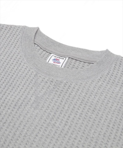 JEMORGAN(ジェーイーモーガン)の「JEMORGAN ビッグワッフルクルー(Tシャツ/カットソー・メンズ・オフホワイト/ヘザーチャコール/ブラック/ネイビー・XL/S/M/L)」の8枚目の写真