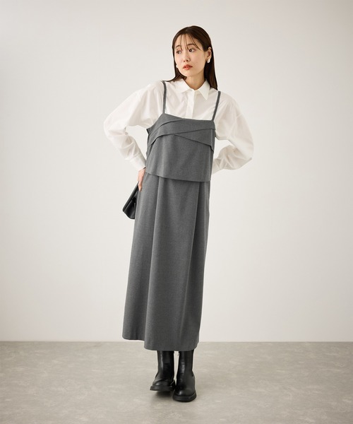 ROPE' PICNIC(ロペピクニック)の「セットアップ見えワンピース(ワンピース・レディース・チャコールグレー/ブラック/グレー・S/M)」の15枚目の写真