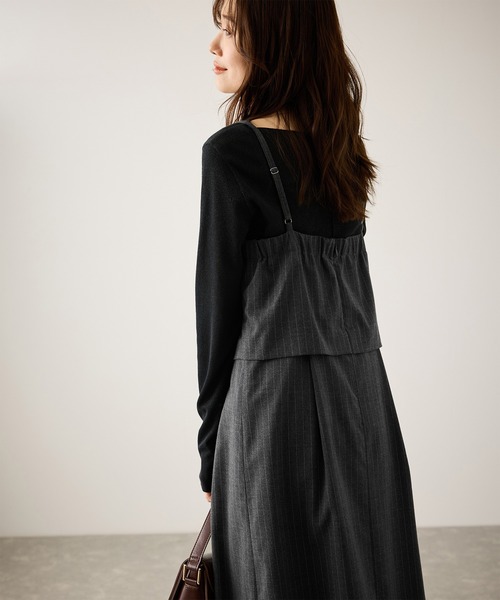 ROPE' PICNIC(ロペピクニック)の「セットアップ見えワンピース(ワンピース・レディース・チャコールグレー/ブラック/グレー・S/M)」の5枚目の写真