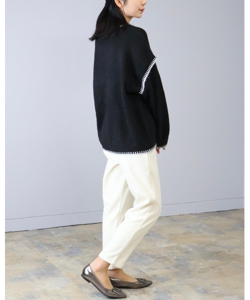 Doumoi（ドゥモエ）の「切り替えデザイン　ニット プルオーバー（ニット/セーター・レディース・アイボリー/ブラック・FREE）」の20枚目の写真