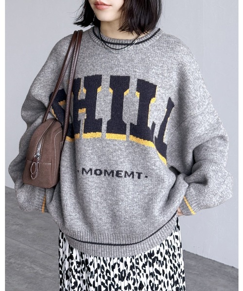 セール】スウェット風ロゴニット（ニット/セーター）｜reca（レカ）の