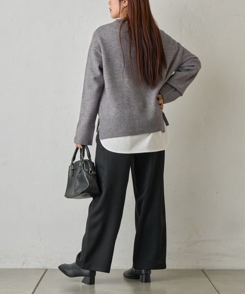 COLONY 2139（コロニートゥーワンスリーナイン）の「ゆるふわVネックニット（ニット/セーター・レディース・ブラック/サックスブルー/オフホワイト/グレー/ベージュ/バーガンディー/チャコールグレー/ピンク・FREE）」の18枚目の写真