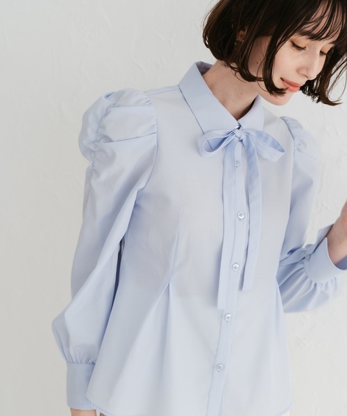 セール】2025秋冬新作 襟付きボウタイシャツブラウス（シャツ/ブラウス