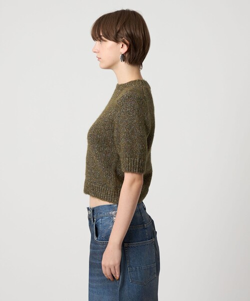 ASTRAET（アストラット）の「＜ASTRAET＞3G アイレット ショートスリーブニット（ニット/セーター・レディース・ダークグリーン/グレー系・FREE）」の16枚目の写真
