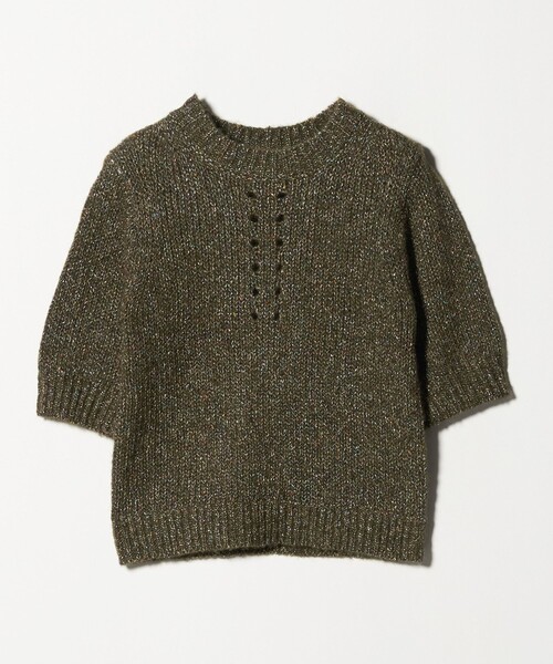 ASTRAET（アストラット）の「＜ASTRAET＞3G アイレット ショートスリーブニット（ニット/セーター・レディース・ダークグリーン/グレー系・FREE）」の18枚目の写真