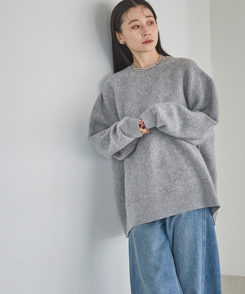 A part by(アパートバイ)の「スポンディッシュWユルプルオーバー(ニット/セーター・レディース・ブルー系その他2/グレー/ライトグレー・FREE)」の1枚目の写真