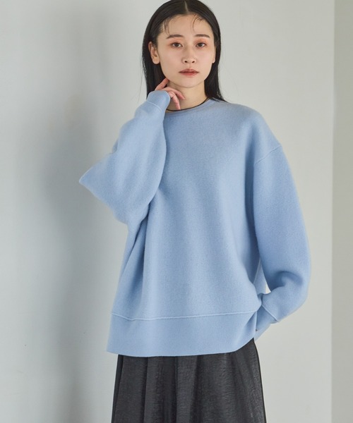 A part by(アパートバイ)の「スポンディッシュWユルプルオーバー(ニット/セーター・レディース・ブルー系その他2/グレー/ライトグレー・FREE)」の3枚目の写真