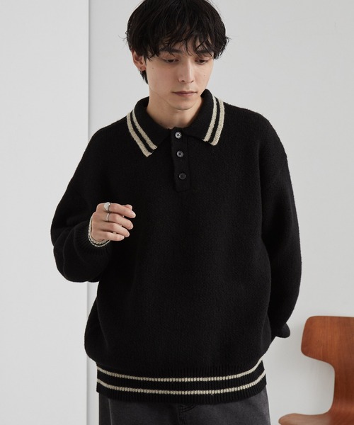 セール】<ウォッシャブル/アンチピリング>オーバーサイズ ボーダー