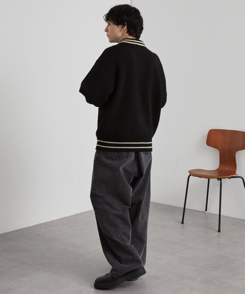 45rpm Badou-R ウールボーダーニットポロシャツ　サイズ3 楽天市場】ニットポロ ポロセーター 襟付き ボーダー ニット セーター