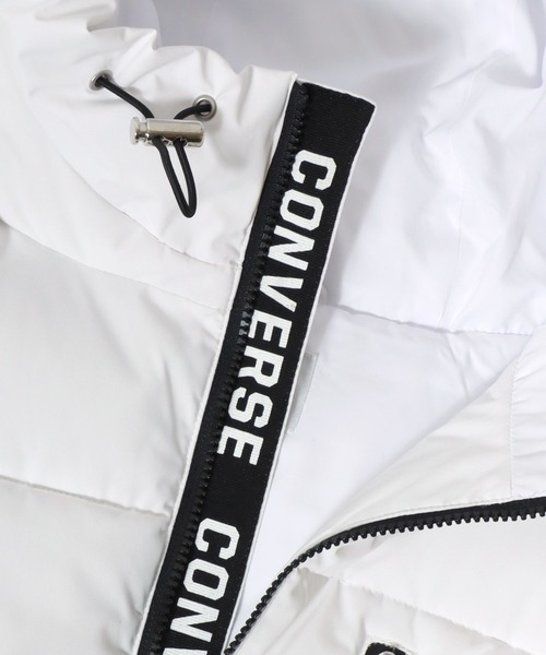 CONVERSE(コンバース)の「CONVERSE/コンバース 撥水 防風 ファイバーダウン中綿ベスト フードロゴ フーディー(ダウンベスト・メンズ・ブラック/ホワイト・LL/L/M)」の16枚目の写真