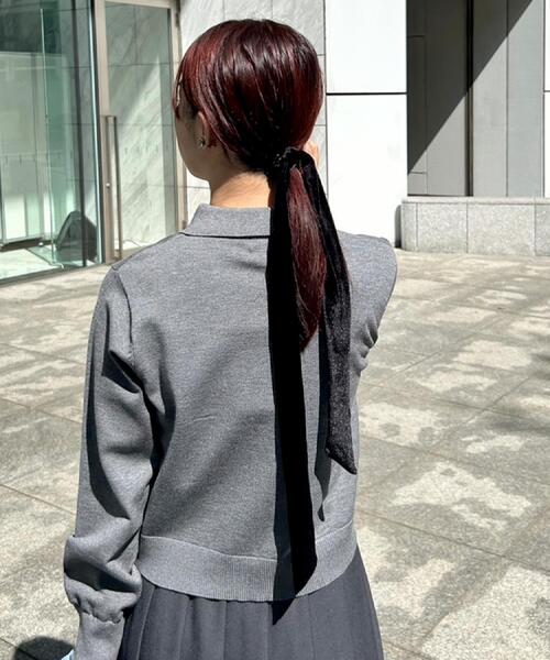 OPAQUE.CLIP（オペークドットクリップ）の「ベロアリボンポニー（その他ヘアアクセサリー・レディース・ブラック/ブラウン系その他・00）」の7枚目の写真