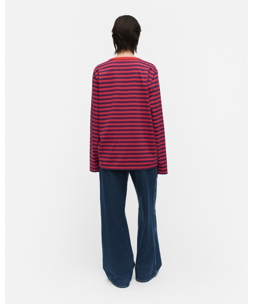 marimekko（マリメッコ）の「【kioski】Tasaraita Unikko / shirt（Tシャツ/カットソー・レディース・レッド・X-SMALL/LARGE/MEDIUM/SMALL）」の3枚目の写真