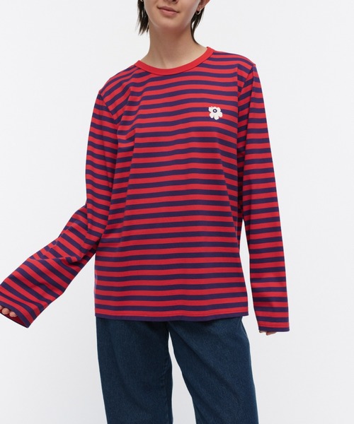 セール】【kioski】Tasaraita Unikko / shirt（Tシャツ/カットソー