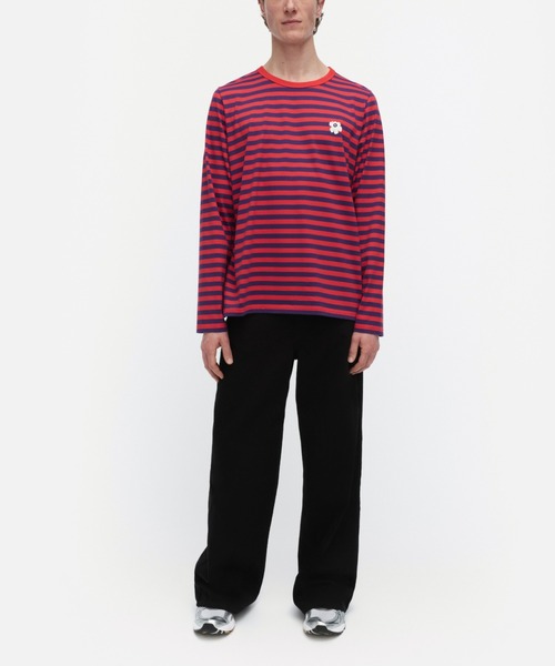marimekko（マリメッコ）の「【kioski】Tasaraita Unikko / shirt（Tシャツ/カットソー・レディース・レッド・X-SMALL/LARGE/MEDIUM/SMALL）」の5枚目の写真