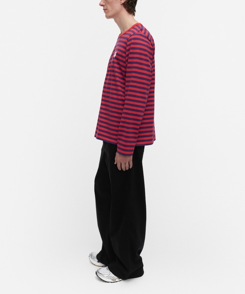 marimekko（マリメッコ）の「【kioski】Tasaraita Unikko / shirt（Tシャツ/カットソー・レディース・レッド・X-SMALL/LARGE/MEDIUM/SMALL）」の6枚目の写真