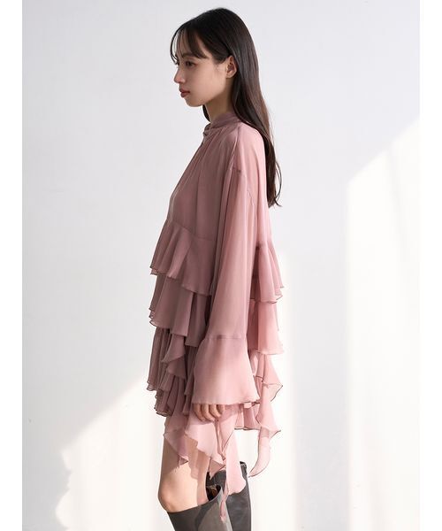 SNIDEL(スナイデル)の「リップルラインブラウス(シャツ/ブラウス・レディース・ローズ/ホワイト・F)」の13枚目の写真