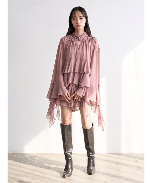 SNIDEL(スナイデル)の「リップルラインブラウス(シャツ/ブラウス・レディース・ローズ/ホワイト・F)」の17枚目の写真