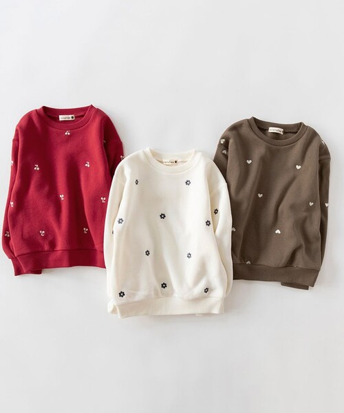 BRANSHES(ブランシェス)の「【あったか】裏起毛アソート刺しゅうトレーナー(スウェット・キッズ・ブラウン/レッド/アイボリー・120/110/100/90/130/80/150/140)」の7枚目の写真