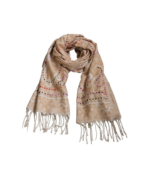 antiqua（アンティカ）の「エスニック柄 大判ストール（ストール/ショール・レディース・ベージュ/レッド/ネイビー/パープル/キャメル・FREE）」の16枚目の写真