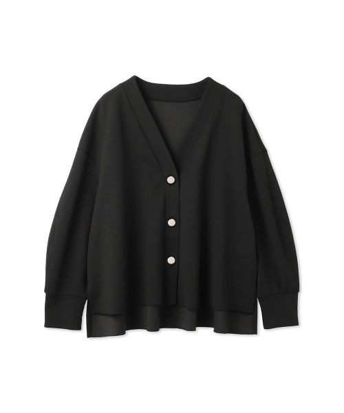 ketty(ケティ)の「カットジョーゼットTEXカーディガン≪手洗い可能≫(カーディガン/ボレロ・レディース・ブラック/オフホワイト・M)」の9枚目の写真