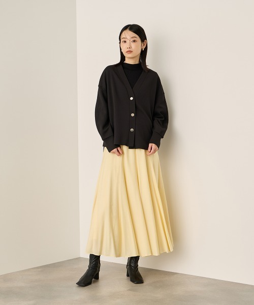 ketty(ケティ)の「カットジョーゼットTEXカーディガン≪手洗い可能≫(カーディガン/ボレロ・レディース・ブラック/オフホワイト・M)」の11枚目の写真