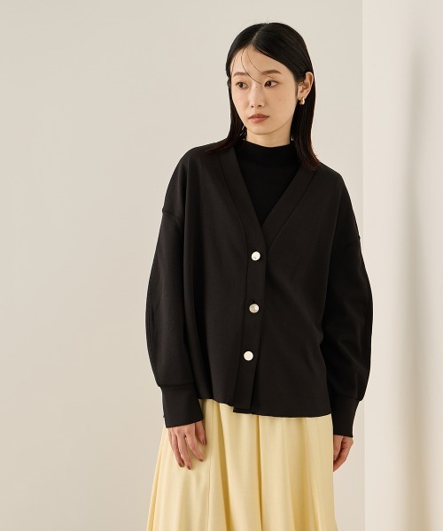 ketty(ケティ)の「カットジョーゼットTEXカーディガン≪手洗い可能≫(カーディガン/ボレロ・レディース・ブラック/オフホワイト・M)」の12枚目の写真
