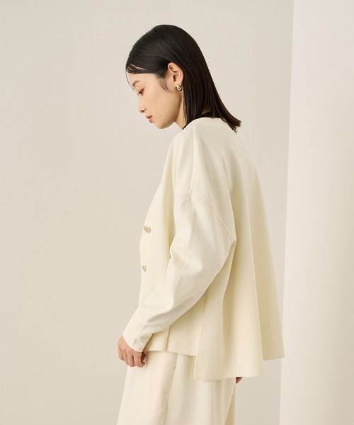 ketty(ケティ)の「カットジョーゼットTEXカーディガン≪手洗い可能≫(カーディガン/ボレロ・レディース・ブラック/オフホワイト・M)」の5枚目の写真