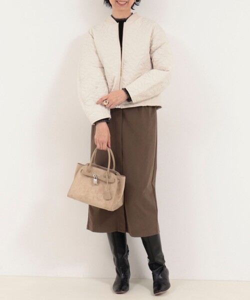 MICO COULIER（ミコクリエ）の「300タフタキルトブルゾン（ブルゾン・レディース・ブラック/グレイッシュベージュ・38）」の5枚目の写真