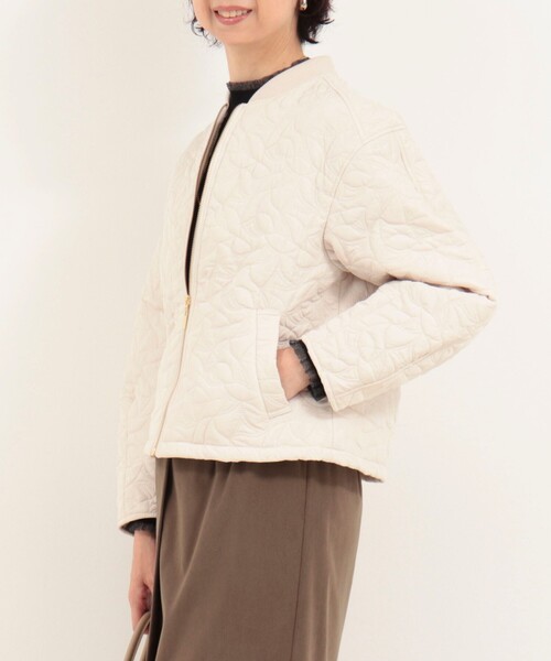 MICO COULIER（ミコクリエ）の「300タフタキルトブルゾン（ブルゾン・レディース・ブラック/グレイッシュベージュ・38）」の8枚目の写真