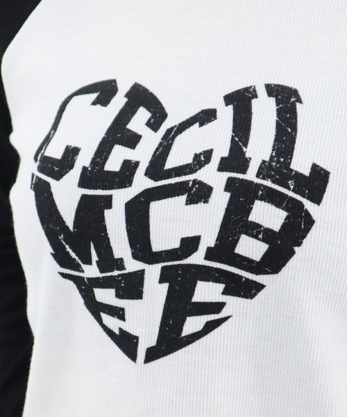 CECIL McBEE(セシルマクビー)の「テレコリブハートロゴクルーネックプルオーバー(Tシャツ/カットソー・レディース・オフホワイト/チャコールグレー・MEDIUM/LARGE)」の14枚目の写真