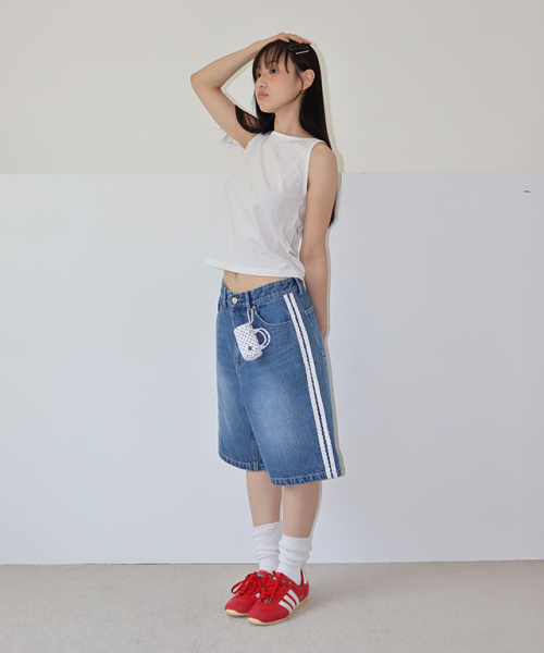 RONRON(ロンロン)の「DOT BOATNECK SLEEVELESS WHITE(Tシャツ/カットソー・レディース・その他・FREE)」の3枚目の写真