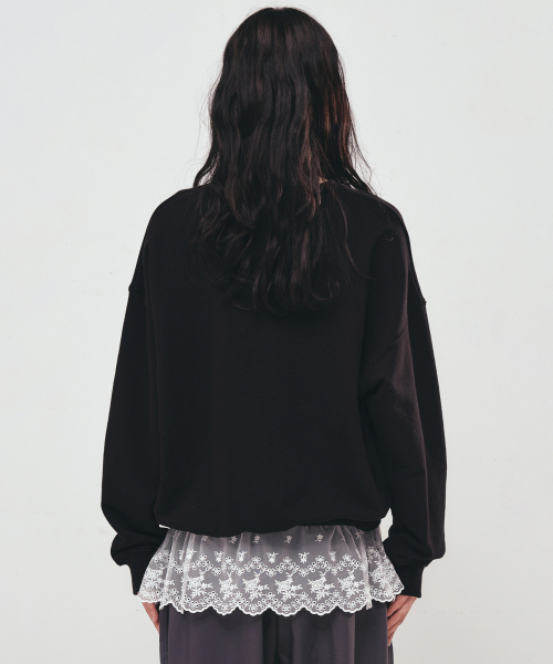 NICK&NICOLE(ニックアンドニコール)の「NICOLE ROSE PRINTING SWEATSHIRT_BLACK PINK(スウェット・レディース・その他・FREE)」の3枚目の写真