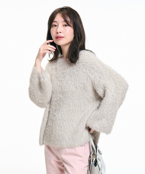 coca（coca）（コカ）の「ふんわりラメシャギーニットトップス（ニット/セーター・レディース・ライトグレー/チャコール・S/M/L）」の16枚目の写真