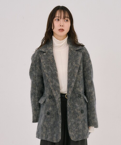 シャギーオーバージャケット｜ウールコート/モヘヤ/ジャケットコート