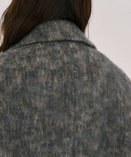 UNITED TOKYO（ユナイテッドトウキョウ）の「シャギーオーバージャケット｜ウールコート/モヘヤ/ジャケットコート/ショートコート/オフィスカジュアル/冬服（チェスターコート・レディース・ネイビー/ダークグレー・2/1）」の9枚目の写真