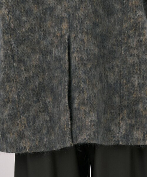 UNITED TOKYO（ユナイテッドトウキョウ）の「シャギーオーバージャケット｜ウールコート/モヘヤ/ジャケットコート/ショートコート/オフィスカジュアル/冬服（チェスターコート・レディース・ネイビー/ダークグレー・2/1）」の10枚目の写真