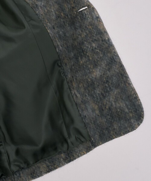 UNITED TOKYO（ユナイテッドトウキョウ）の「シャギーオーバージャケット｜ウールコート/モヘヤ/ジャケットコート/ショートコート/オフィスカジュアル/冬服（チェスターコート・レディース・ネイビー/ダークグレー・2/1）」の15枚目の写真
